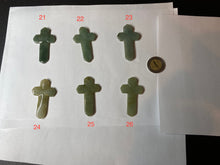 Load image into Gallery viewer, 100% Natural type A light green/white/gray jadeite Jade Hand-held cross or cross pendant AY55
