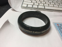 Load image into Gallery viewer, 58mm 100% Natural Dark Green/Black Meteorite Star Trail (星轨) Night Sky Galaxy Nephrite Bangle HN182-5903
