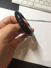 Load image into Gallery viewer, 57.3mm 100% Natural dark green/black meteorite Stellar Night sky nephrite bangle HN85-7610
