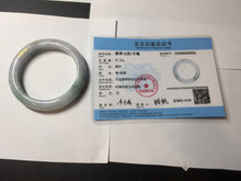 Load image into Gallery viewer, 55.4mm 100% Natural type A green purple white carved flowers and golden-painted Jadeite Jade bangle PB228-0264
