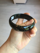 Load image into Gallery viewer, 63.9mm 100% Natural dark green/black meteorite Stellar Night sky nephrite bangle HT121-1020

