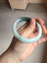 Load image into Gallery viewer, 54.6mm certified 100% natural oily dark green purple jadeite jade bangle pendnat set PA114-9119
