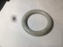 Load image into Gallery viewer, 56.4mm 100% Natural white/beige/gray with floating dandelions round cut nephrite jade bangle HT95
