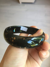 Load image into Gallery viewer, 63.9mm 100% Natural dark green/black meteorite Stellar Night sky nephrite bangle HT121-1020
