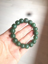 Load image into Gallery viewer, 100% Natural 10.7/11.9mm dark green/gray/black vintage style Jade（碧玉） bead bracelet group HF45
