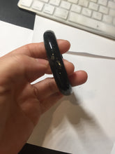 Load image into Gallery viewer, 57.3mm 100% Natural dark green/black meteorite Stellar Night sky nephrite bangle HN85-7610
