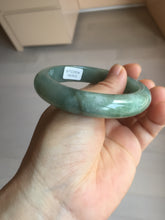 Load image into Gallery viewer, 57.2mm Certified type A 100% Natural oily dark green (老油青) blue gray black Mountains Afar (远山)Jadeite bangle PC258-0553
