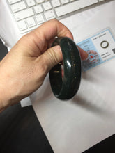 Load image into Gallery viewer, 58mm 100% Natural Dark Green/Black Meteorite Star Trail (星轨) Night Sky Galaxy Nephrite Bangle HN182-5903
