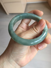 Load image into Gallery viewer, 57.2mm Certified type A 100% Natural oily dark green (老油青) blue gray black Mountains Afar (远山)Jadeite bangle PC258-0553
