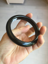 Load image into Gallery viewer, 62mm 100% Natural dark green/black meteorite Stellar Night sky nephrite bangle HT120-1016
