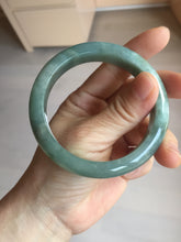Load image into Gallery viewer, 57.2mm Certified type A 100% Natural oily dark green (老油青) blue gray black Mountains Afar (远山)Jadeite bangle PC258-0553
