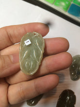Load image into Gallery viewer, 100% natural type A yellow/purple jadeite jade leaf pendant necklace group AZ99
