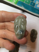 Load image into Gallery viewer, 100% natural type A yellow/purple jadeite jade leaf pendant necklace group AZ99
