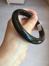 Load image into Gallery viewer, 62mm 100% Natural dark green/black meteorite Stellar Night sky nephrite bangle HT120-1016
