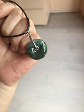 Load image into Gallery viewer, 54.6mm certified 100% natural oily dark green purple jadeite jade bangle pendnat set PA114-9119

