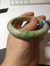 Load image into Gallery viewer, 56.5mm certified 100% natural Type A sunny green/brown jadeite jade bangle E41-2735
