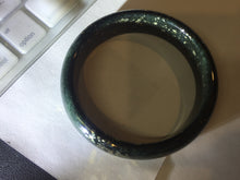 Load image into Gallery viewer, 58.5mm 100% Natural dark green/black meteorite Stellar Night sky nephrite bangle HN86-7597
