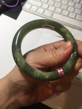 Load image into Gallery viewer, 57.4mm 100% natural certified dark green/gray nephrite jade bangle HF69-6454
