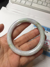 Load image into Gallery viewer, 55.3mm certified 100% natural Type A light green purple brown round cut jadeite jade bangle BS111-2543
