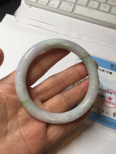 Load image into Gallery viewer, 55.3mm certified 100% natural Type A light green purple brown round cut jadeite jade bangle BS111-2543
