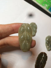 Load image into Gallery viewer, 100% natural type A yellow/purple jadeite jade leaf pendant necklace group AZ99
