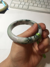 Load image into Gallery viewer, 56.8mm certificated Type A 100% Natural white/green/purple Jadeite Jade bangle E47-6211
