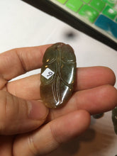 Load image into Gallery viewer, 100% natural type A yellow/purple jadeite jade leaf pendant necklace group AZ99
