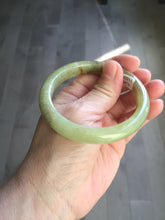 Load image into Gallery viewer, 55.5mm Certified Type A 100% Natural green yellow/sugar brown flying dandelions nephrite Jade bangle HN52-0472
