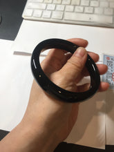 Load image into Gallery viewer, 62.8mm 100% Natural dark green/black meteorite Stellar Night sky square nephrite bangle HN87-7594
