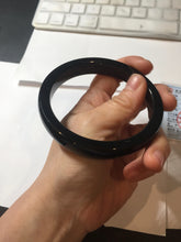 Load image into Gallery viewer, 62.8mm 100% Natural dark green/black meteorite Stellar Night sky square nephrite bangle HN87-7594
