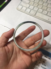 Load image into Gallery viewer, 57mm Certified Type A 100% Natural green/black/gray with dark green floating flowers super slim round cut Jadeite bangle PD47-5770
