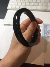 Load image into Gallery viewer, 62.8mm 100% Natural dark green/black meteorite Stellar Night sky square nephrite bangle HN87-7594
