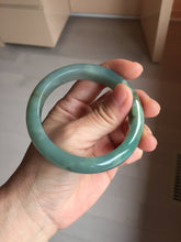 Load image into Gallery viewer, 56.8mm Certified 100% natural Type A oily dark green/ gray (老油青) jadeite jade bangle PB286-0548
