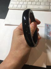 Load image into Gallery viewer, 62.8mm 100% Natural dark green/black meteorite Stellar Night sky square nephrite bangle HN87-7594
