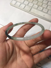 Load image into Gallery viewer, 57mm Certified Type A 100% Natural green/black/gray with dark green floating flowers super slim round cut Jadeite bangle PD47-5770
