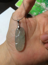 Load image into Gallery viewer, 100% natural type A icy watery light green/dark green jadeite jade leaf pendant group AZ100
