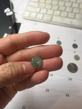 Load image into Gallery viewer, 11.5mm Type A 100% Natural icy watery oily dark green gray black(油青)  Jadeite Jade Safety Guardian Button donuts Pendant group PC222 add on item

