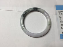 Load image into Gallery viewer, 54.5mm certified 100% natural Type A dark green/purple/white with green floating flowers jadeite jade bangle PB230-2822
