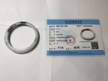 Load image into Gallery viewer, 54.5mm certified 100% natural Type A dark green/purple/white with green floating flowers jadeite jade bangle PB230-2822
