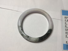 Load image into Gallery viewer, 54.5mm certified 100% natural Type A dark green/purple/white with green floating flowers jadeite jade bangle PB230-2822
