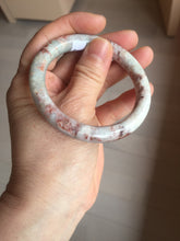 Load image into Gallery viewer, 53.3mm Certified 100% Natural Type A Light Green Purple Red Gray A Red Earth Plateau Round Cut Jadeite Jade Bangle PH203-6213
