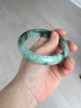 Load image into Gallery viewer, Shopify only 59mm Certified Type A 100% Natural dark green flying flowers Jadeite Jade bangle BF126-8561

