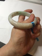 Load image into Gallery viewer, 56.8mm certificated Type A 100% Natural sunny green/white/brown Jadeite Jade bangle E48-3335
