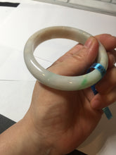 Load image into Gallery viewer, 56.8mm certificated Type A 100% Natural sunny green/white/brown Jadeite Jade bangle E48-3335
