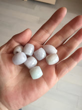 Load image into Gallery viewer, Type A 100% Natural white/light purple olive shape Jadeite Jade LuluTong (Every road is smooth) bead pendant BK108
