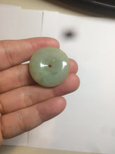 Load image into Gallery viewer, Type A 100% Natural icy green/yellow Jadeite Jade safety Guardian donut Pendant group A123
