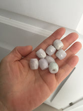 Load image into Gallery viewer, Type A 100% Natural white/light purple olive shape Jadeite Jade LuluTong (Every road is smooth) bead pendant BK108
