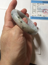 Load image into Gallery viewer, 56.3mm certified 100% natural Type A dark green/purple/white with green floating flowers jadeite jade bangle PB231-2823
