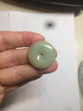 Load image into Gallery viewer, Type A 100% Natural icy green/yellow Jadeite Jade safety Guardian donut Pendant group A123
