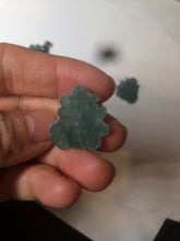 Load image into Gallery viewer, 100% Natural icy watery blue/green/gray jadeite jade blessed fortune pendant BG7

